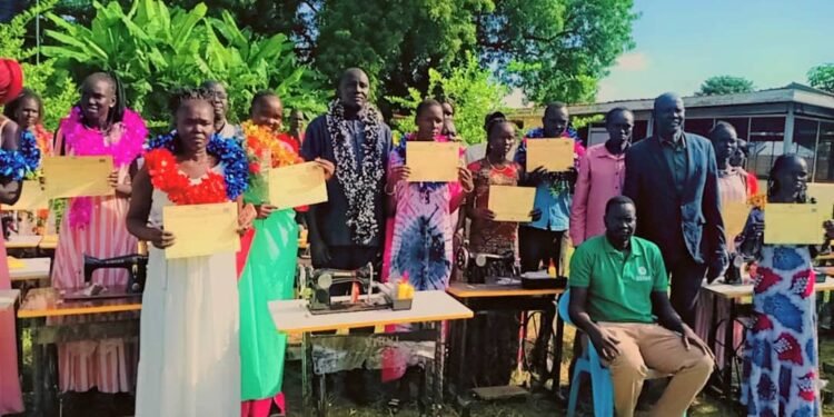 60 graduate in Rumbek after completing a vocational training